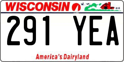 WI license plate 291YEA