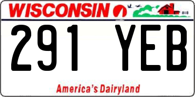 WI license plate 291YEB