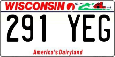 WI license plate 291YEG