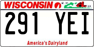 WI license plate 291YEI