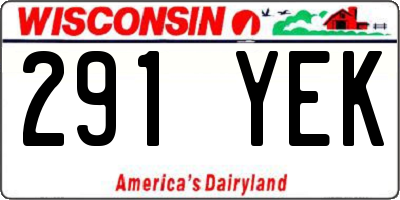 WI license plate 291YEK