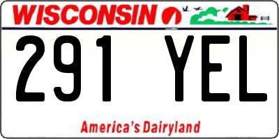 WI license plate 291YEL