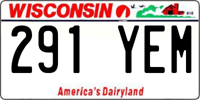 WI license plate 291YEM