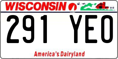 WI license plate 291YEO