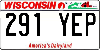 WI license plate 291YEP