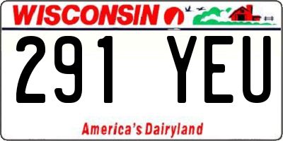 WI license plate 291YEU