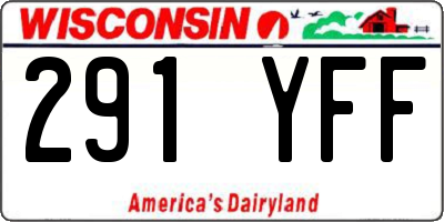 WI license plate 291YFF