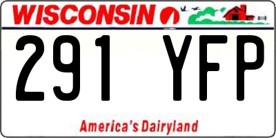 WI license plate 291YFP
