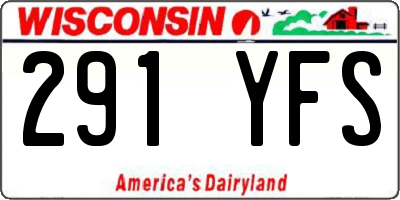 WI license plate 291YFS