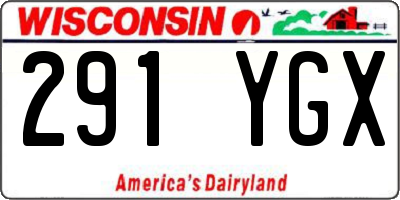 WI license plate 291YGX