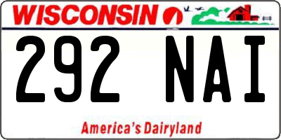 WI license plate 292NAI