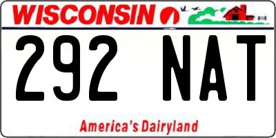 WI license plate 292NAT