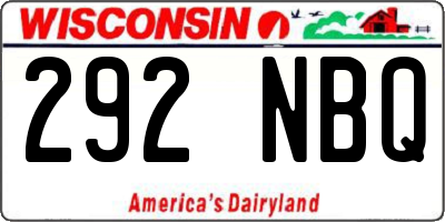 WI license plate 292NBQ