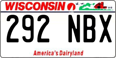 WI license plate 292NBX