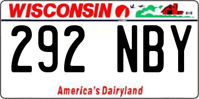 WI license plate 292NBY