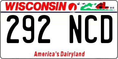 WI license plate 292NCD