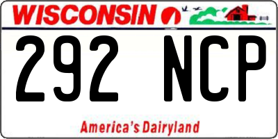 WI license plate 292NCP