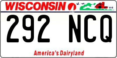 WI license plate 292NCQ