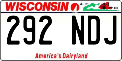 WI license plate 292NDJ