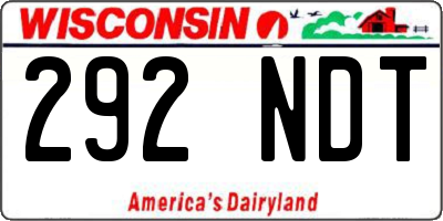 WI license plate 292NDT