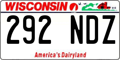 WI license plate 292NDZ