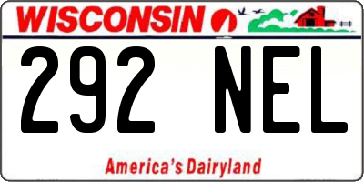 WI license plate 292NEL