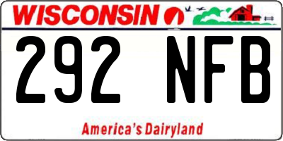 WI license plate 292NFB