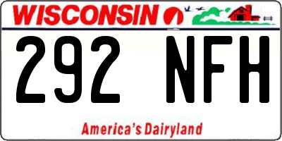 WI license plate 292NFH