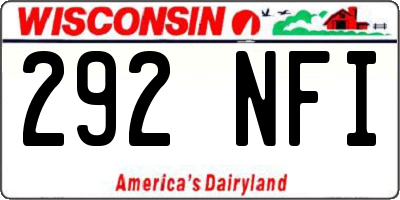 WI license plate 292NFI
