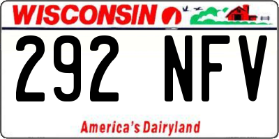 WI license plate 292NFV