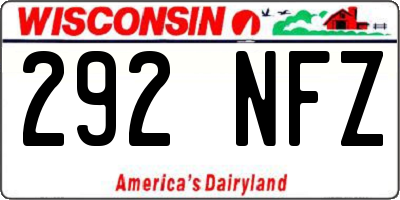 WI license plate 292NFZ