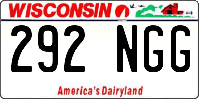 WI license plate 292NGG