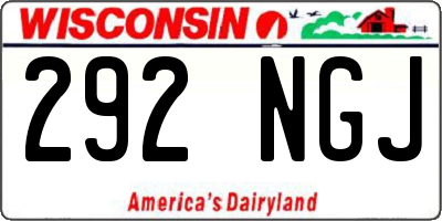 WI license plate 292NGJ