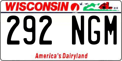 WI license plate 292NGM