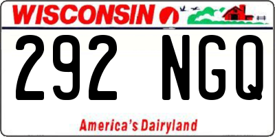 WI license plate 292NGQ