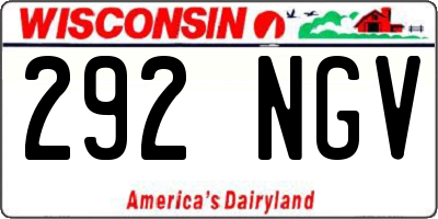 WI license plate 292NGV