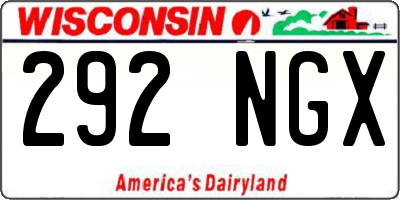 WI license plate 292NGX