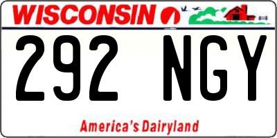 WI license plate 292NGY