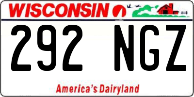 WI license plate 292NGZ