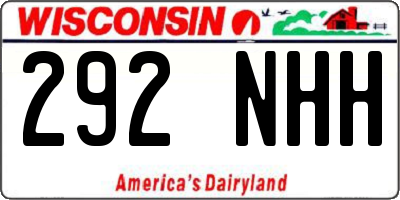 WI license plate 292NHH