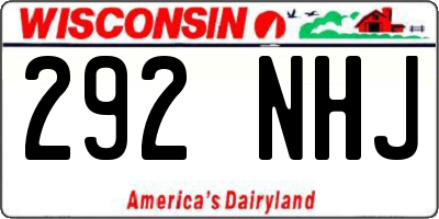 WI license plate 292NHJ