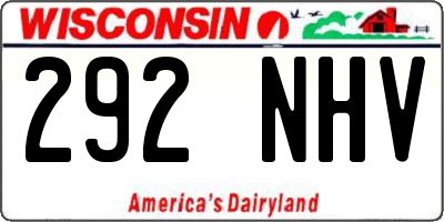 WI license plate 292NHV