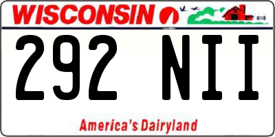 WI license plate 292NII