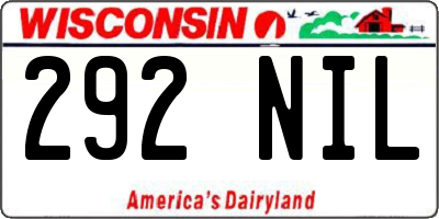 WI license plate 292NIL