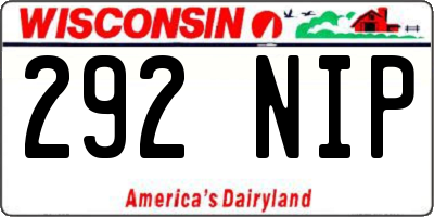 WI license plate 292NIP
