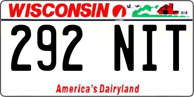 WI license plate 292NIT