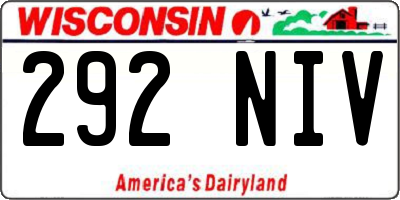 WI license plate 292NIV