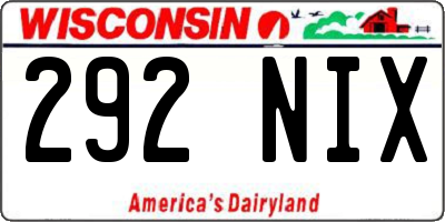 WI license plate 292NIX