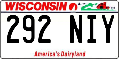 WI license plate 292NIY