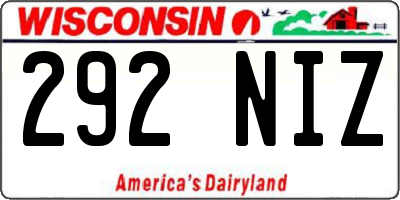 WI license plate 292NIZ